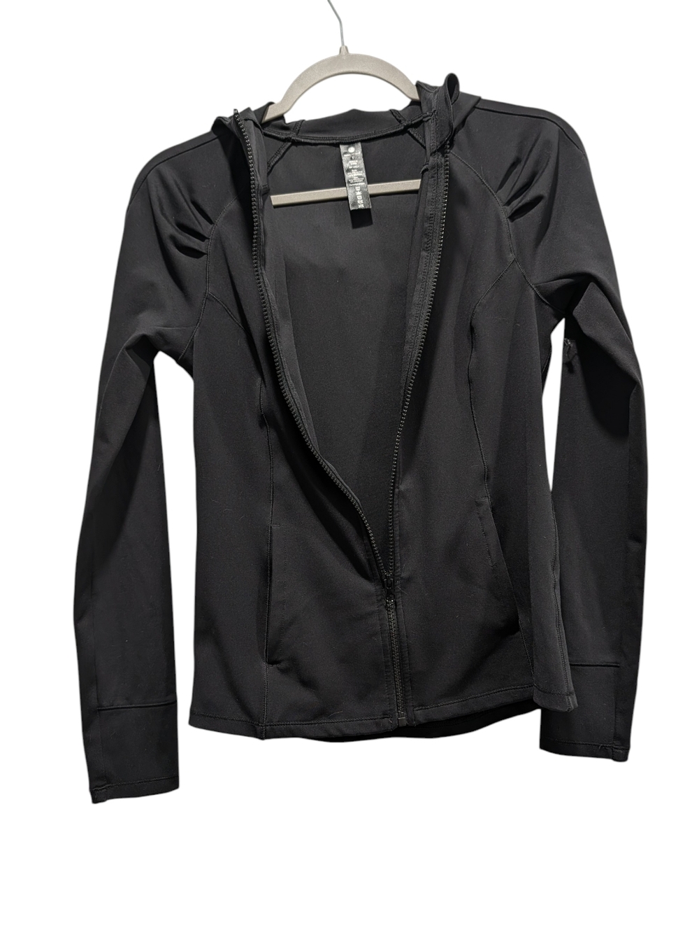 Yogalicious Black Hooded Zip Athletic  Jacket - Women